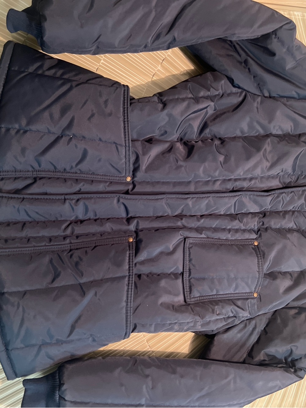 Classic Navy Quilted Bomber Jacket - Everyday Puffer
